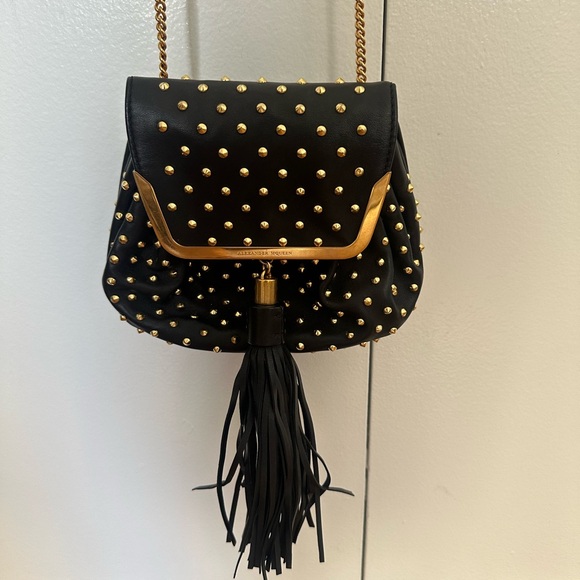 Alexander McQueen Black Crossbody with Gold Accents